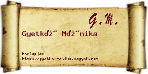 Gyetkó Mónika névjegykártya
